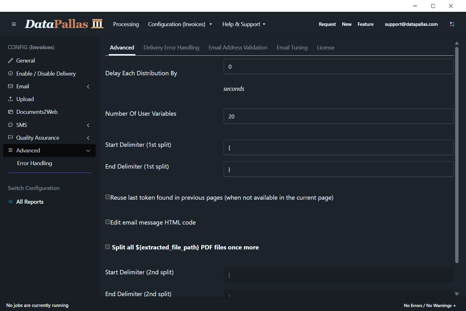 DataPallas Advanced Settings (updated -dp)