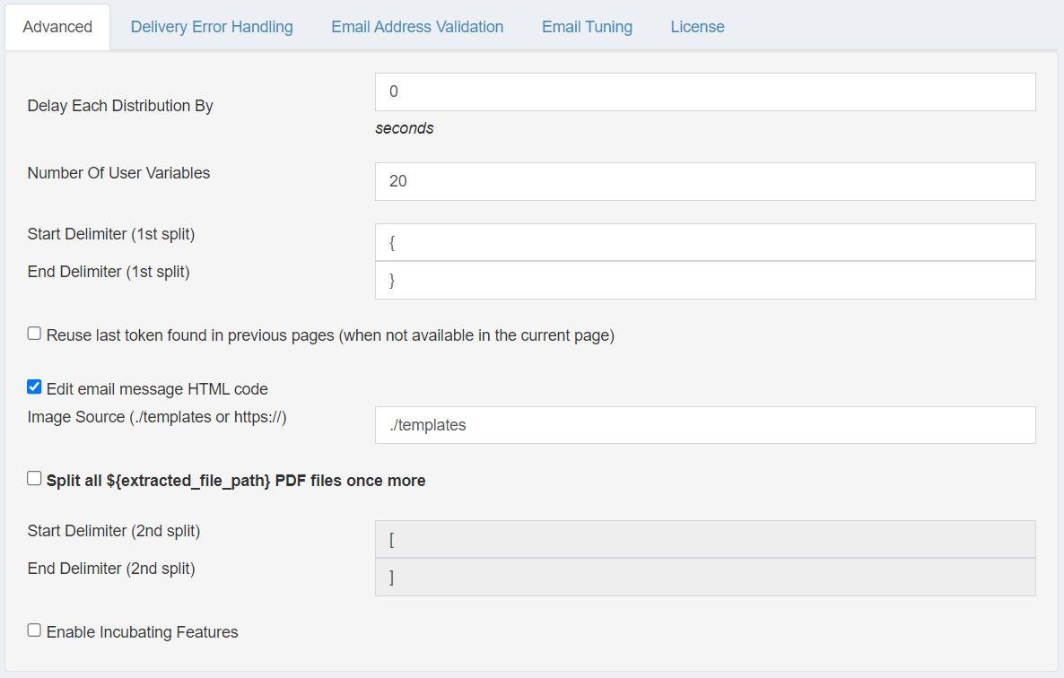 DataPallas Advanced Settings