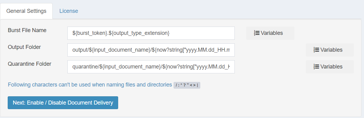DataPallas Quarantine Folder Configuration