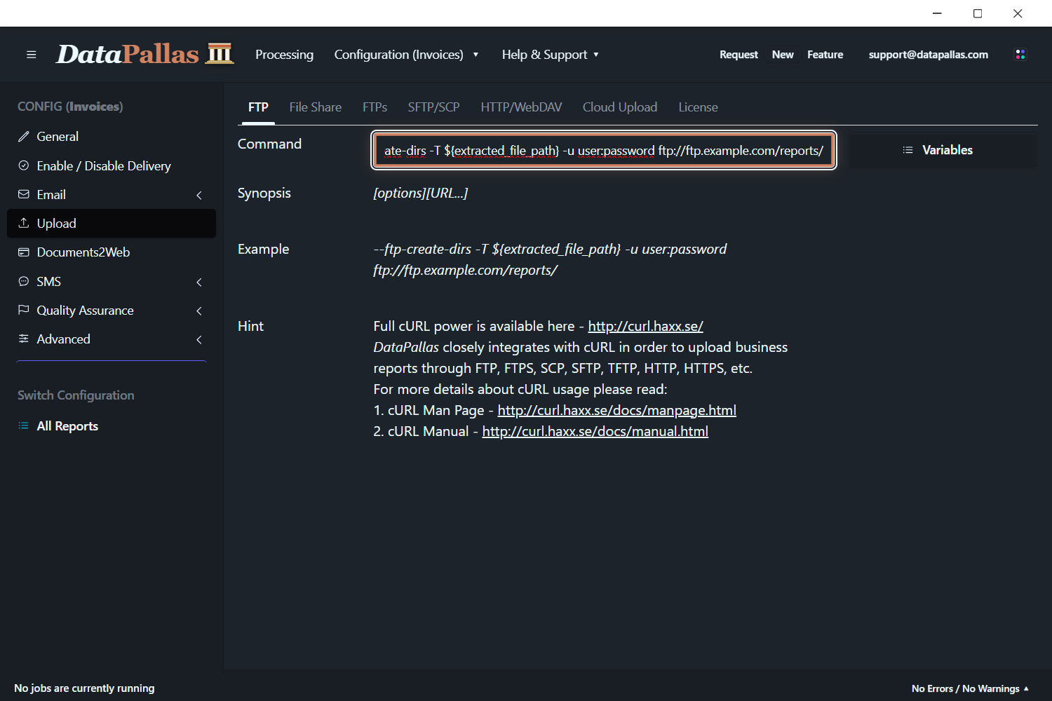 DataPallas Variables Upload Settings (updated -dp)