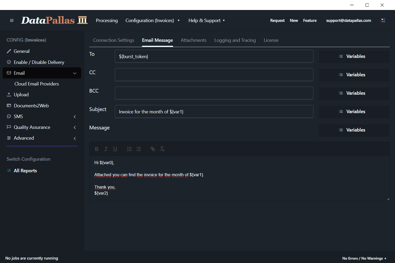 Custom Email Messages (updated -dp)