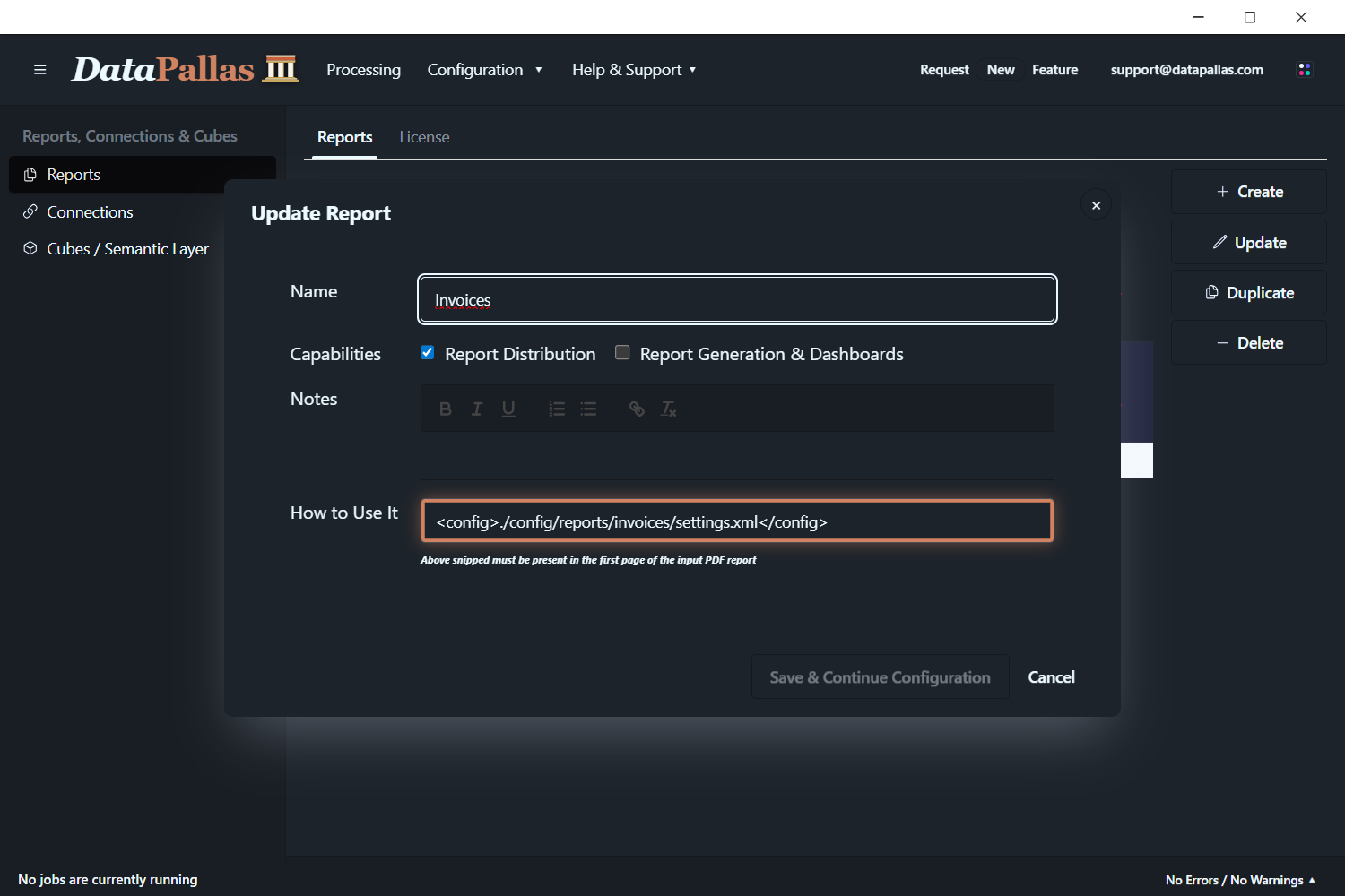 Create Report — select Distribution and/or Generation capabilities (updated -dp)