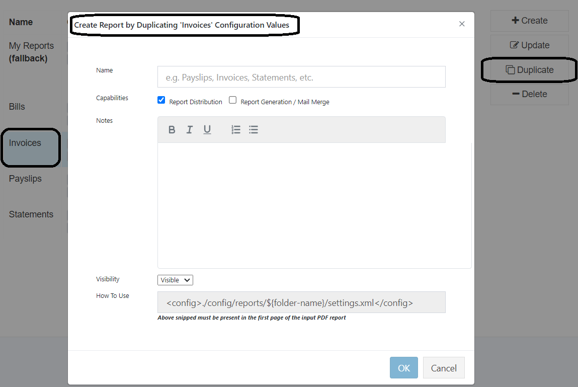 Create a new report by duplicating an existing one