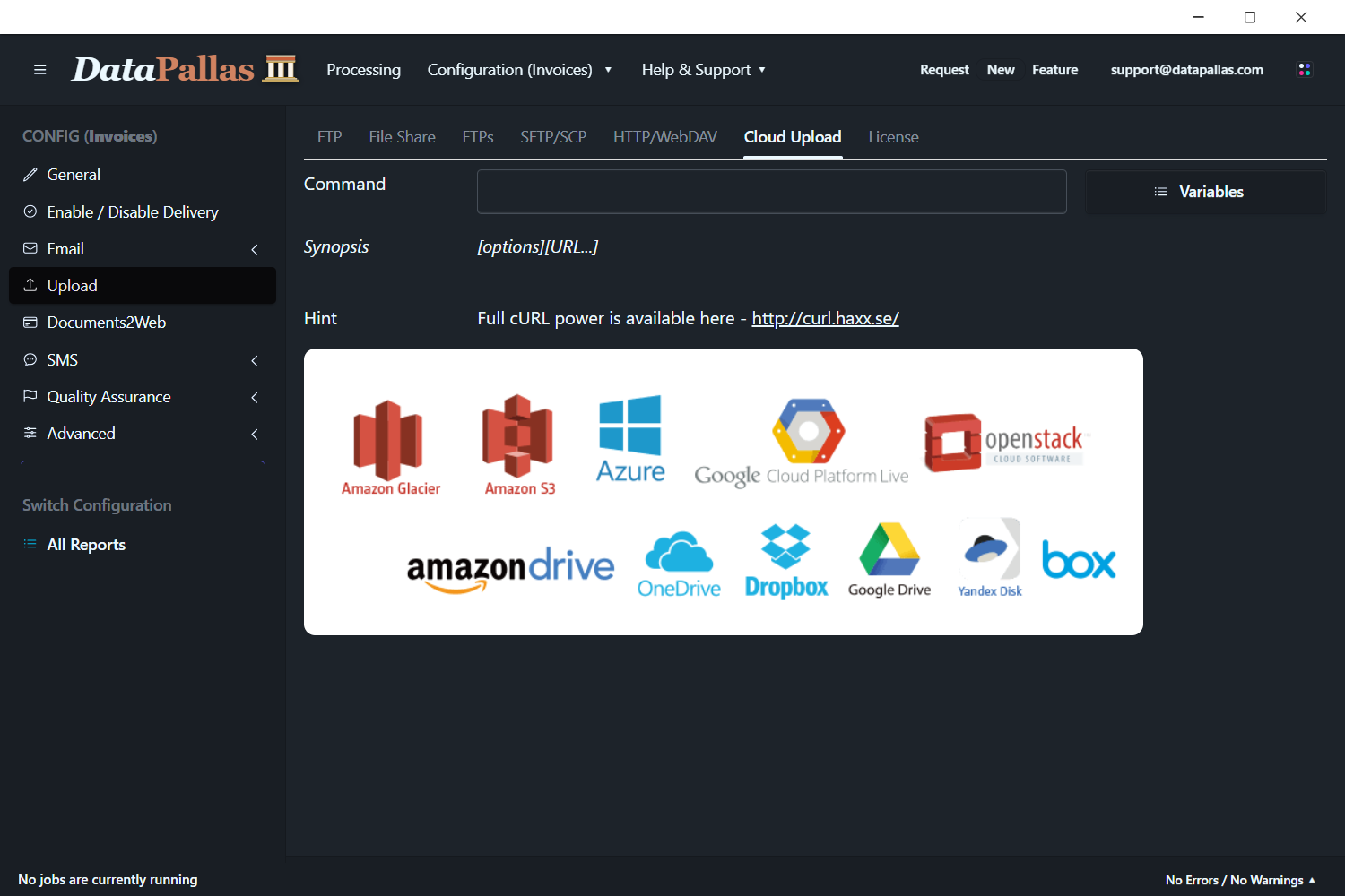 DataPallas Uploading Reports Supported Protocols (updated -dp)