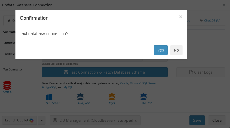 Test connection and fetch database schema