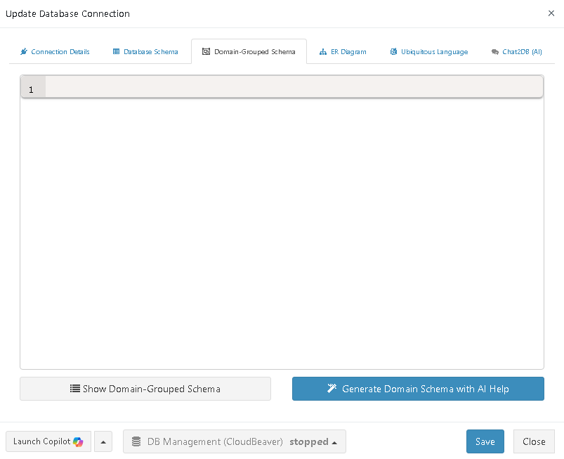 Generate Domain-Grouped Schema with AI
