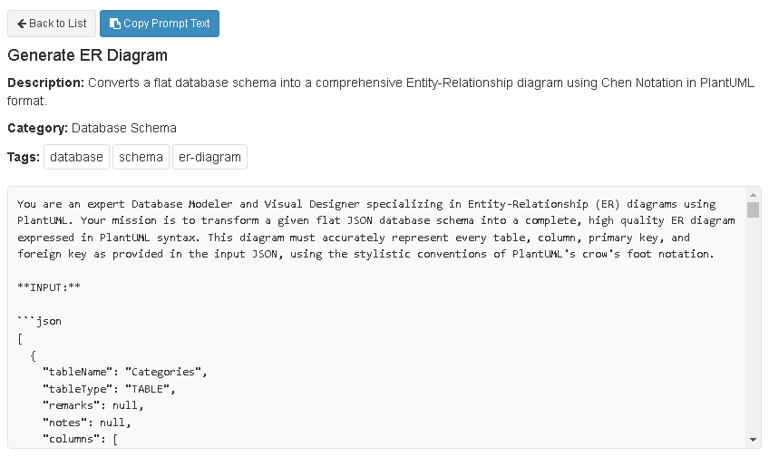 AI prompt to generate ER diagram