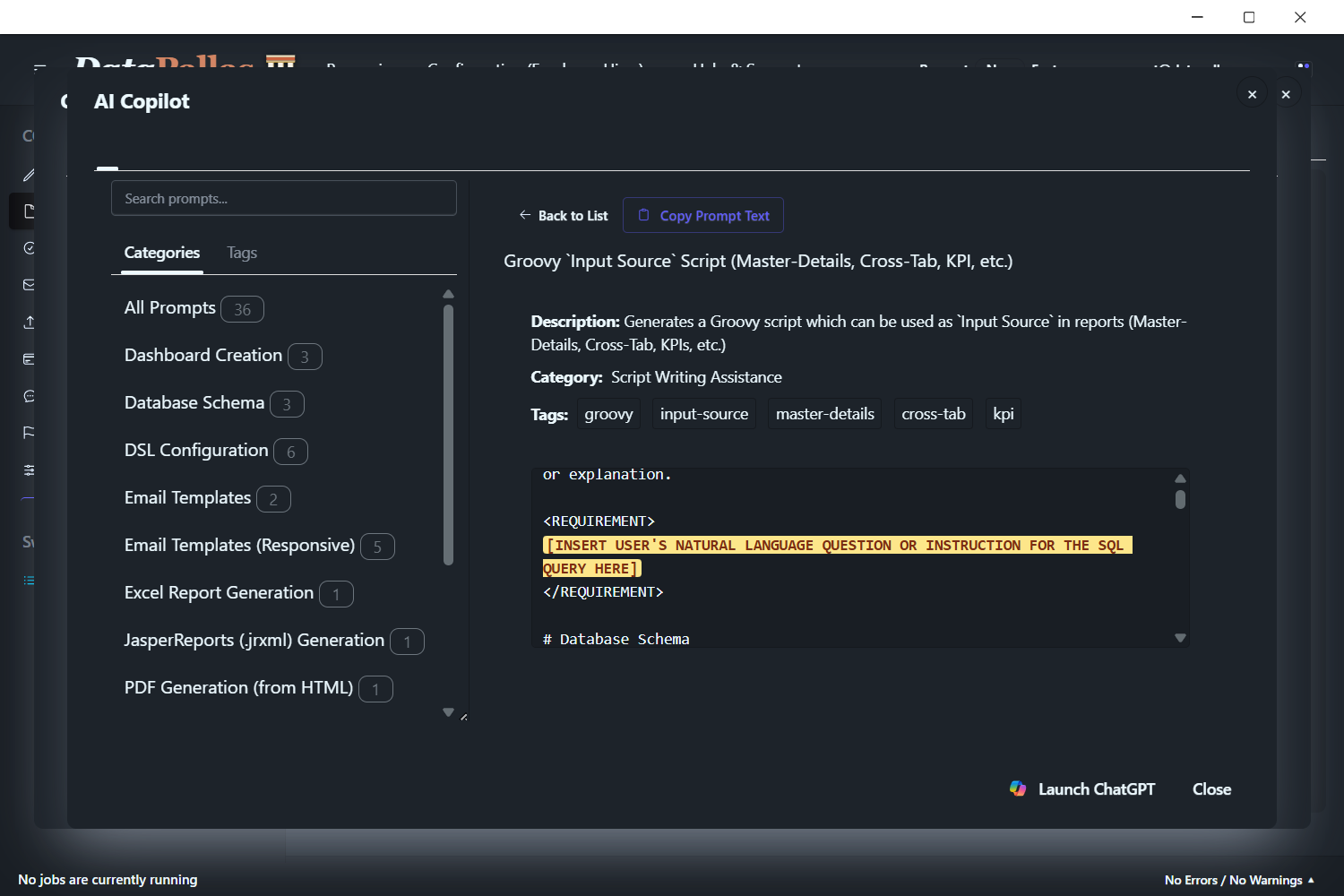 AI Generate Groovy Script Using Domain-grouped Schema - DataPallas (updated -dp)