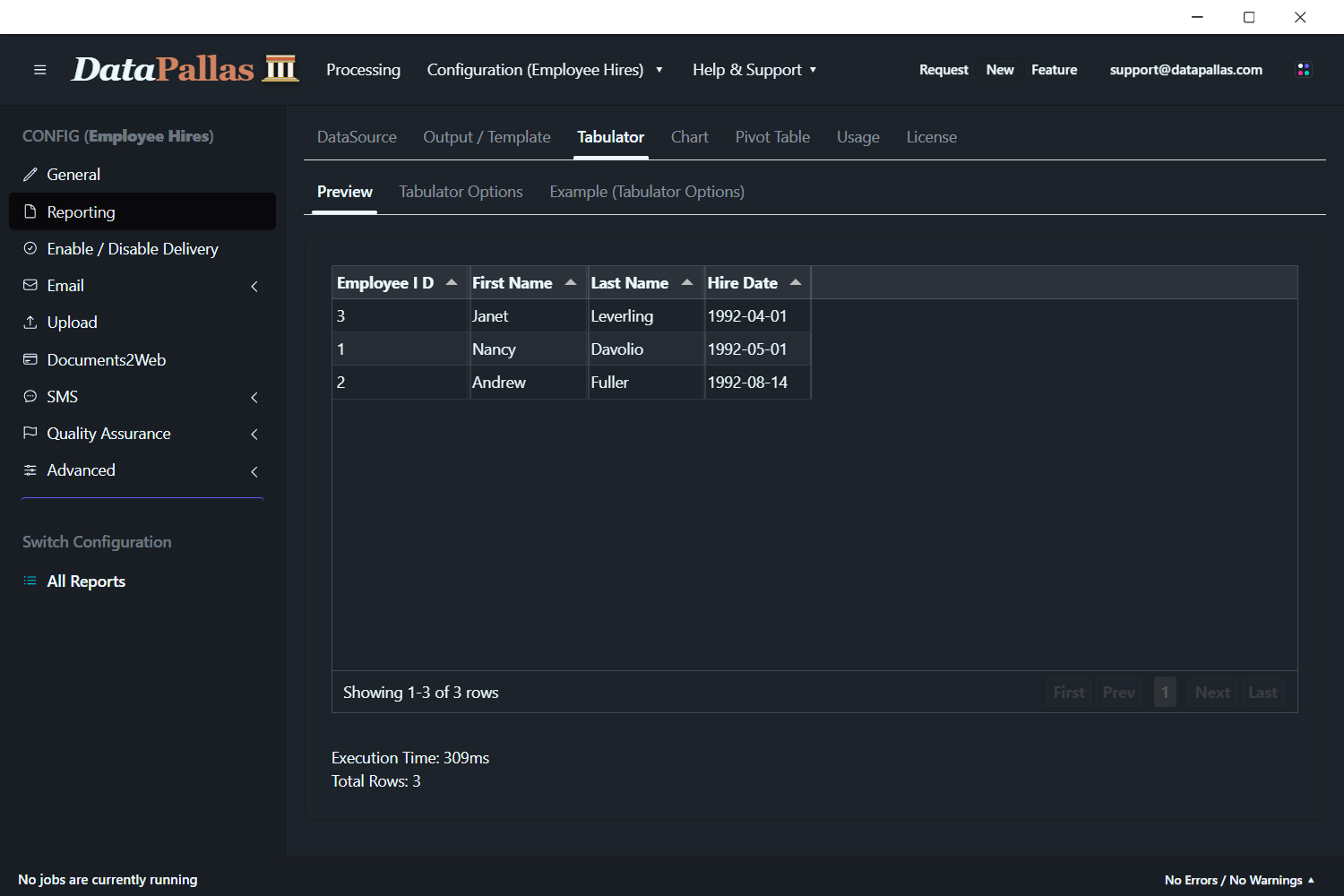 AI Driven Tabulator Query Results - DataPallas