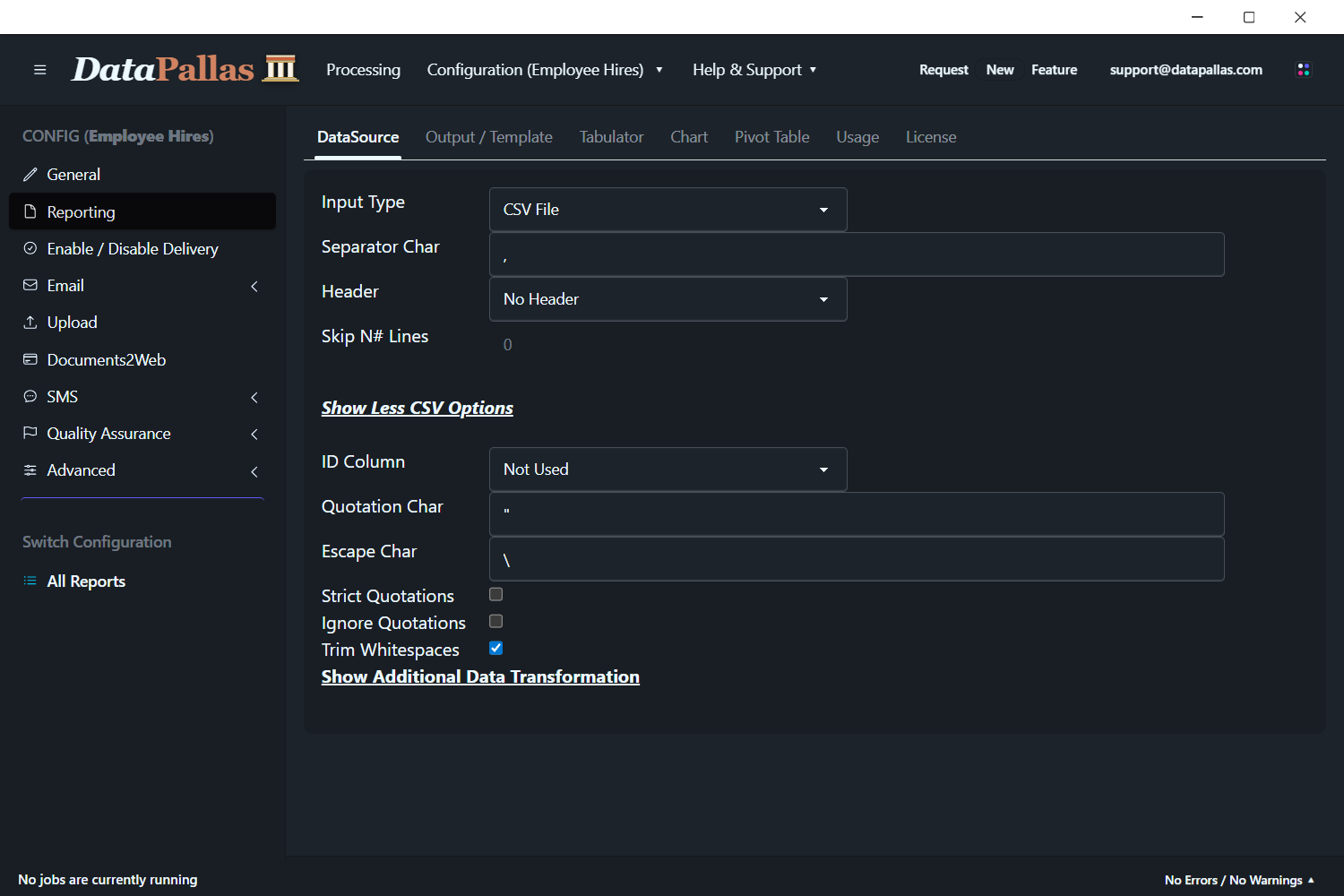 DataPallas CSV Data Source Configuration (updated -dp)