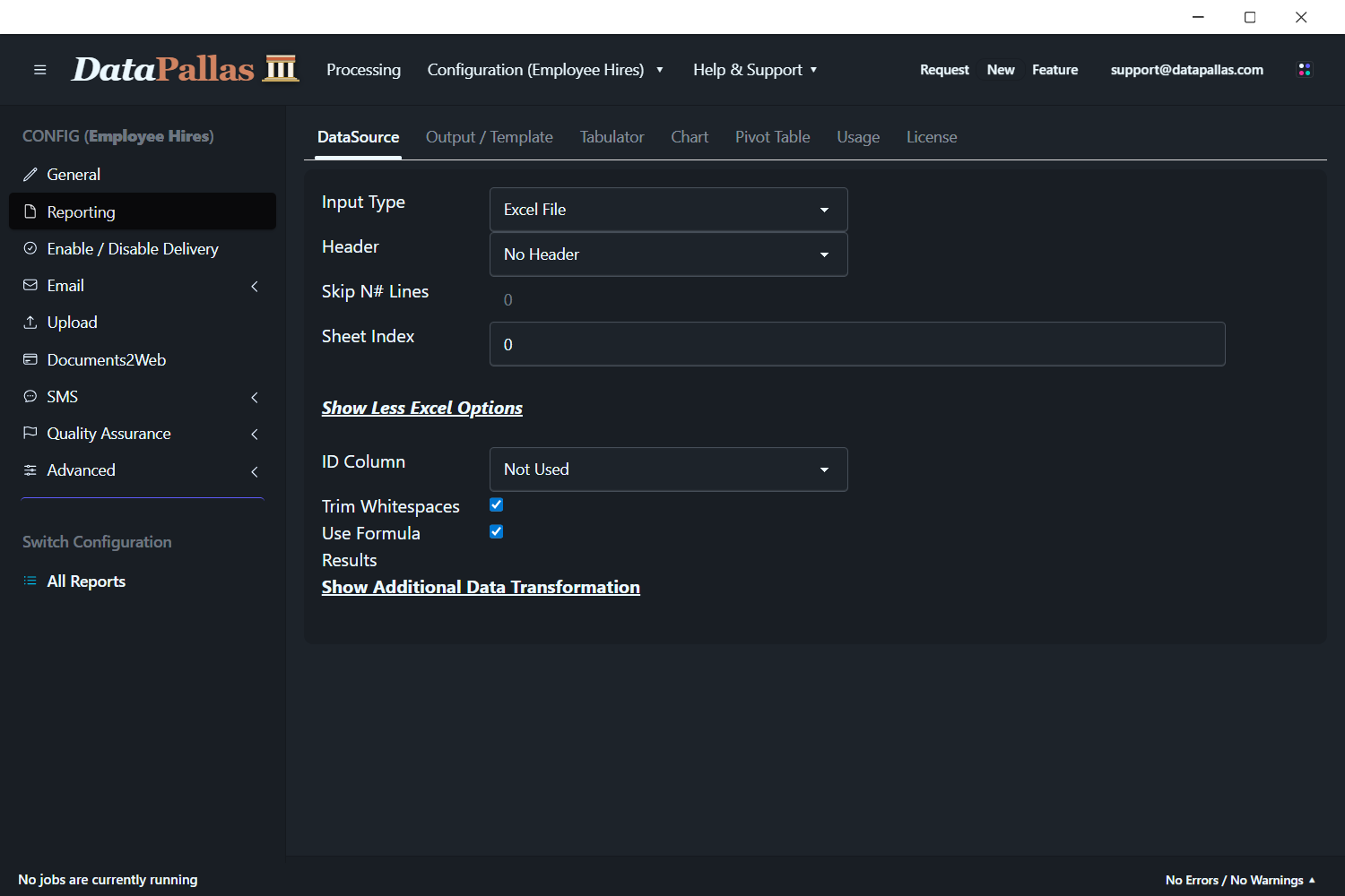 DataPallas Excel Data Source Configuration (updated -dp)