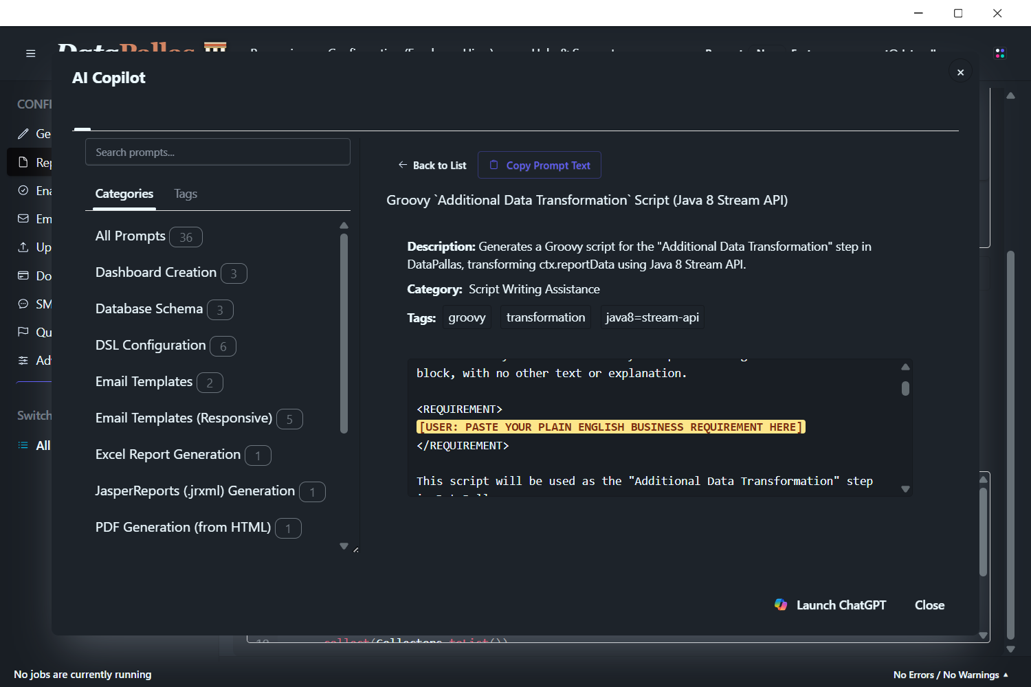 DataPallas Additional Data Transformation Script AI Prompt (updated -dp)