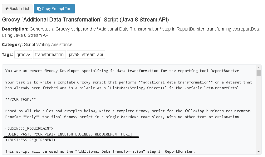 DataPallas Additional Data Transformation Script AI Prompt
