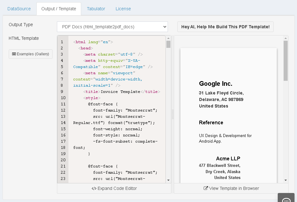 DataPallas HTML2PDF Output Example