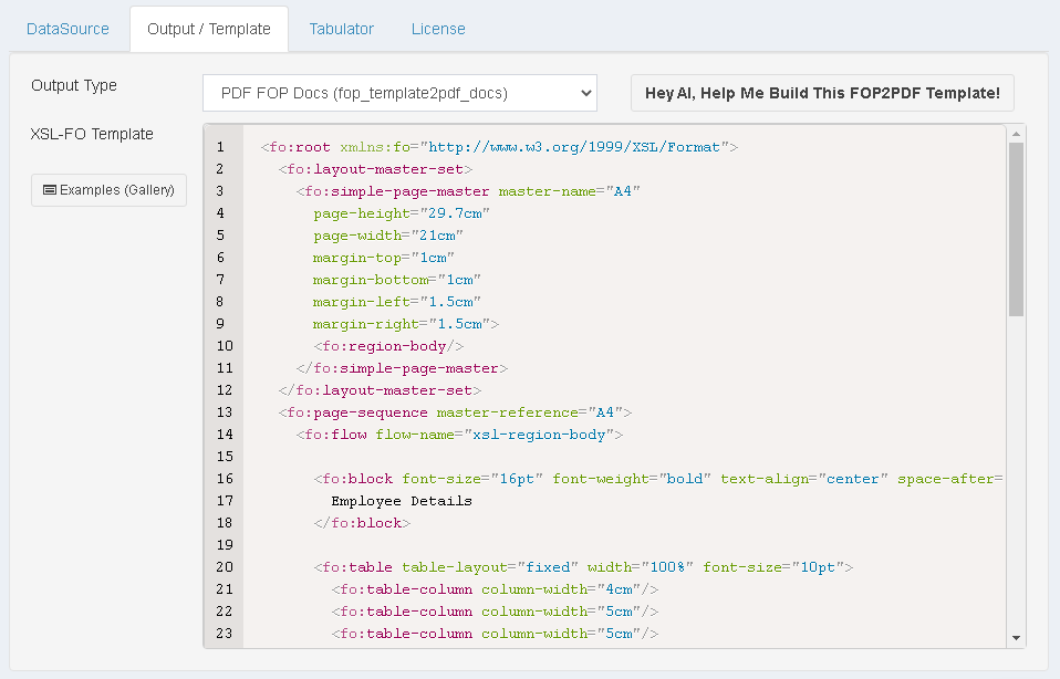 DataPallas FOP2PDF Output Example