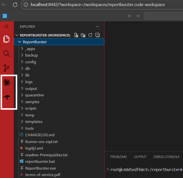 VS Code — DataPallas (red sidebar)