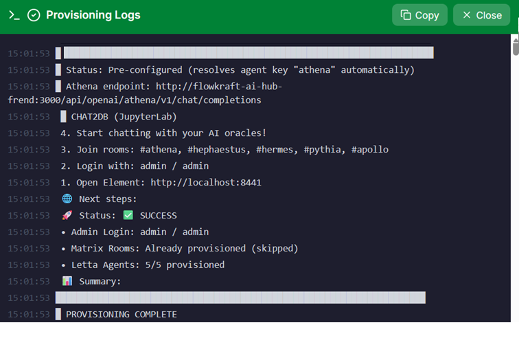 Provisioning complete — all AI Crew agents provisioned