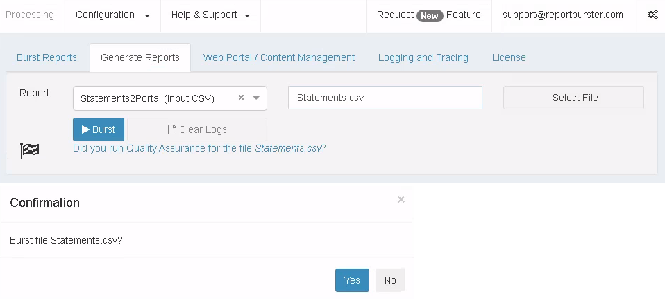 DataPallas Portal Statements2Portal execution