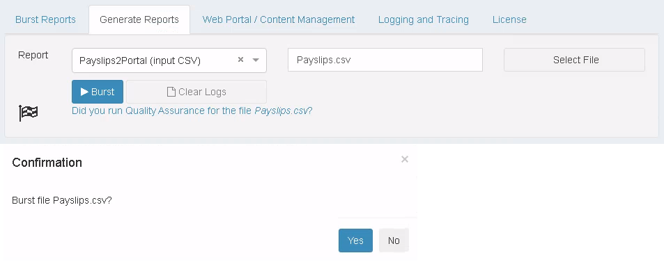 DataPallas Portal Payslips2Portal execution